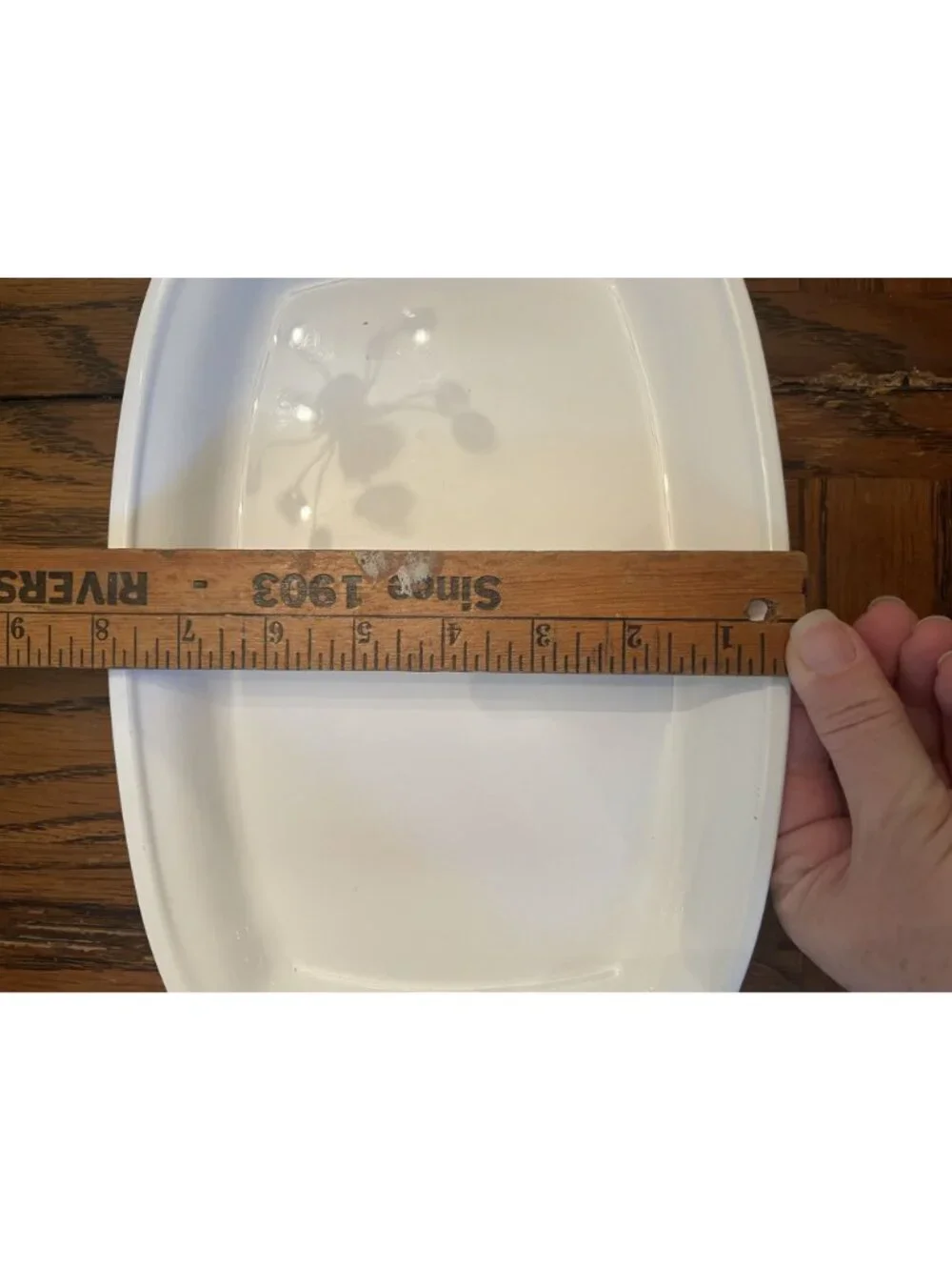 Vintage White Micro-Brower Footed Serving Tray 12.5